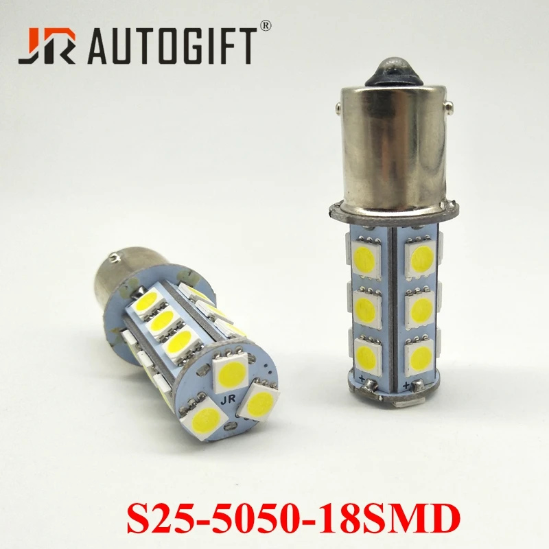 10 шт. P21W (1156 BA15S R5W R10W и R21W) P21/5W (1157 BA15d) 5050 18smd 12V / 24V. Автомобильная светодиодная лампа