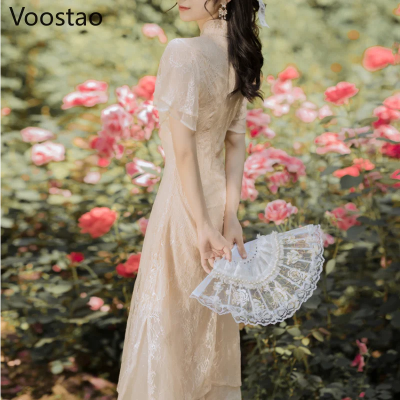 Элегантное платье-Ципао в китайском стиле традиционное новое летнее женское