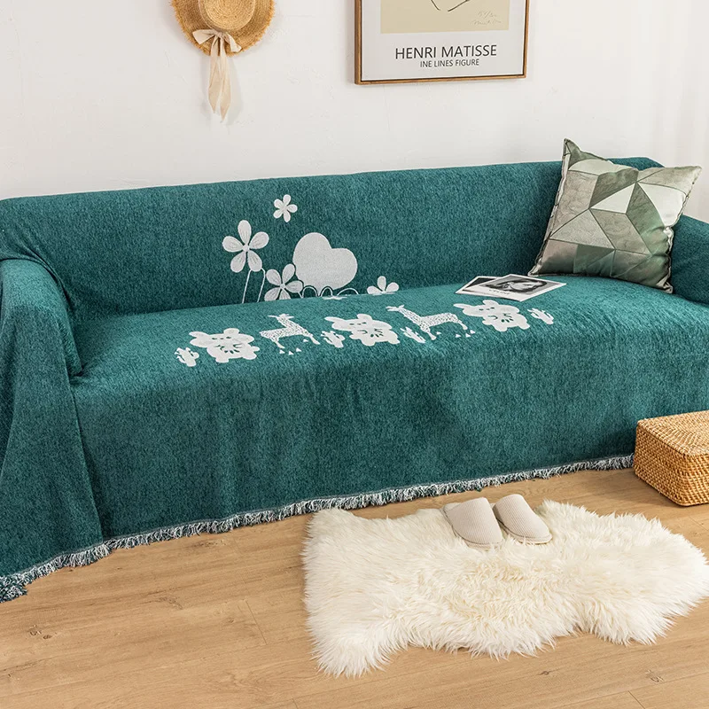 

Nordic Sofa Covers for Living Room Chenille Sofa Blanket Cover Universal Dustproof Sofa Towel Double-sided Sofa Blankets