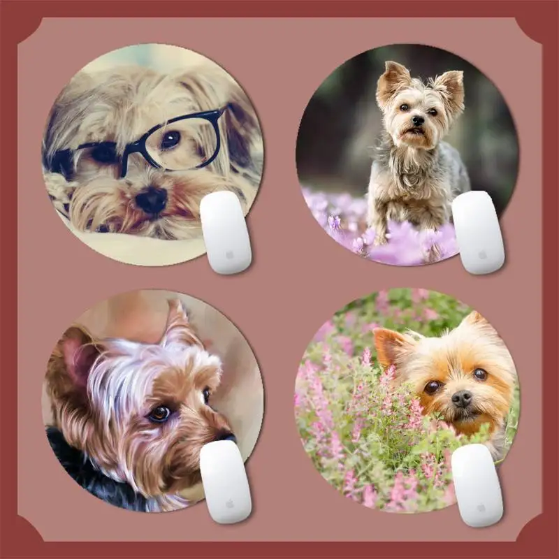 

Yorkshire Terrier cute dog Comfort Mouse Mat Gaming Mousepad Round Non-slip Cushion