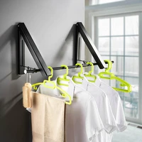 portable folding clothes hanger hotel wall mounted bathroom drying rack household retractable invisible clothes rail drying rack
