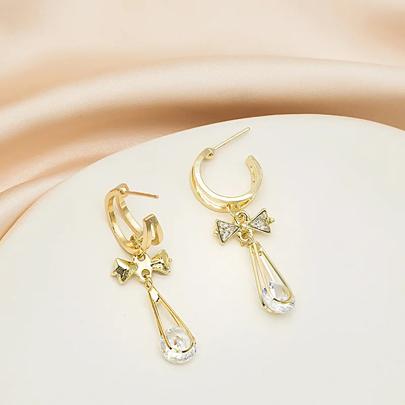 Серьги-булавки и бриллиантовые бантики из серебра 925 пробы | Украшения аксессуары