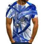 Новинка 2021, летняя забавная Мужская футболка с 3D-принтом жидкости, Повседневная футболка с коротким рукавом, нейтральным круглым вырезом, в стиле хип-хоп, 130-6XL