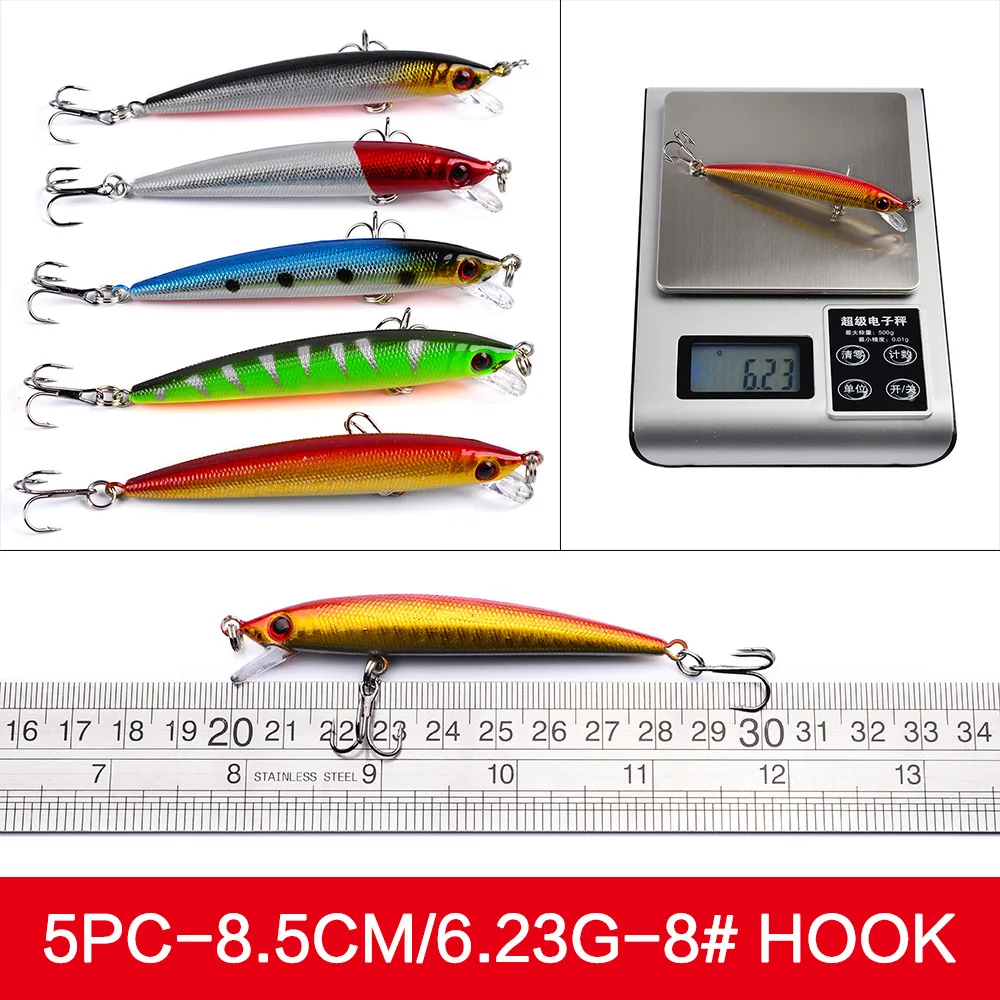 

56pcs/lot Fishing Bait Set Wobblers Carp Minnow Hard/Artificial/Fake Bait For Fishing Tackle/Lure Mixed Swimbait Crankbaits