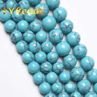 lake blue howlite turquoises stone beads mineral stone round loose charm beads 4mm 12mm for jewelry making diy bracelet ear stud