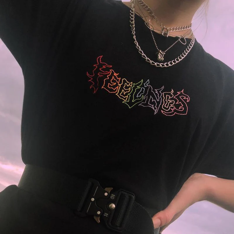 

Kuakuayu HJN; Готическая обувь в стиле «панк»; Kpop Футболка с принтом с буквами и шикарный гранж Графический хлопковая футболка летние шорты с длин...