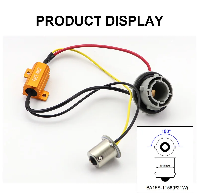 AMYWNTER 1156 BA15S BAU15S P21W 1056 PY21W автомобильный декодер компенсатора светодиодный нагрузочный резистор Автомобильная сирена, легкая в установке, 12В 25W Canbus не мерцает декодер