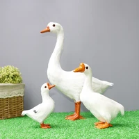 white goose toy feather material animal miniature figurines kids doll table outdoor garden decoration ornaments lifelike poultry