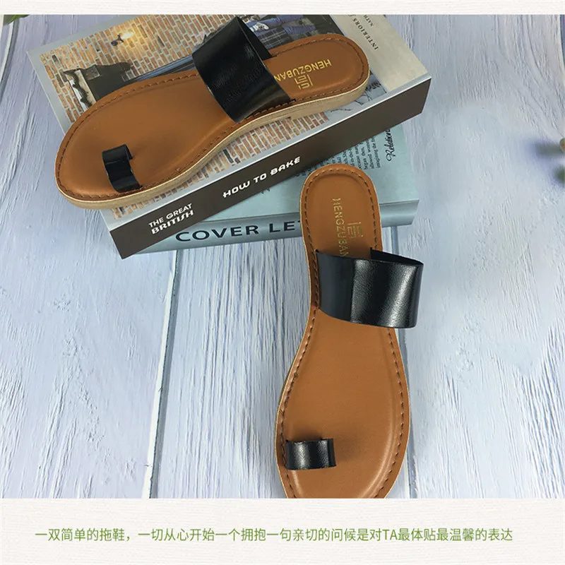 

2021 European and American ladies fashion set-toe outer wear casual flat-heel slippers 1757