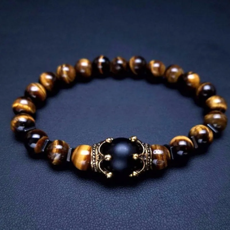 

Vintage Luxury Alloy Crown Stone Bead Bracelet for Women Bangles Fashion Jewelry