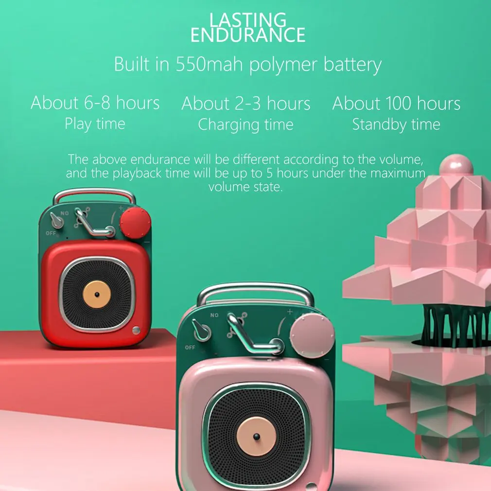 HM20 портативный динамик с усиленным басом из цинкового сплава высокомощный