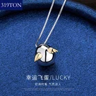 319TON винтажное ожерелье с подвеской в виде счастливого летающего яйца, Женское Ожерелье, цепочка из серебра 925 пробы, модные ювелирные украшения, подвески на шею, женский подарок