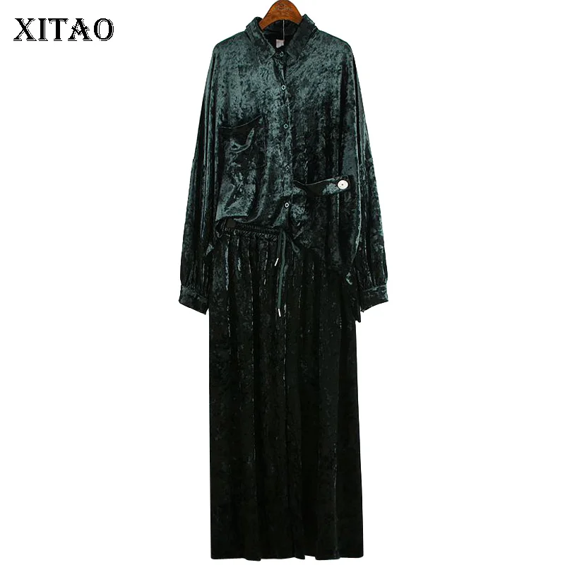 XITAO Бархатный комплект из двух предметов Благородный Элегантный Топ Женская мода