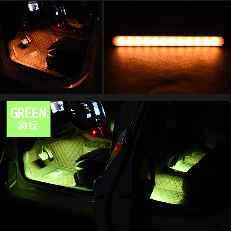 4 шт. 12 SMD дистанционное управление музыкой красочный RGB светодиодный автомобильный интерьерный напольный декоративный светильник в полоску для автомобиля
