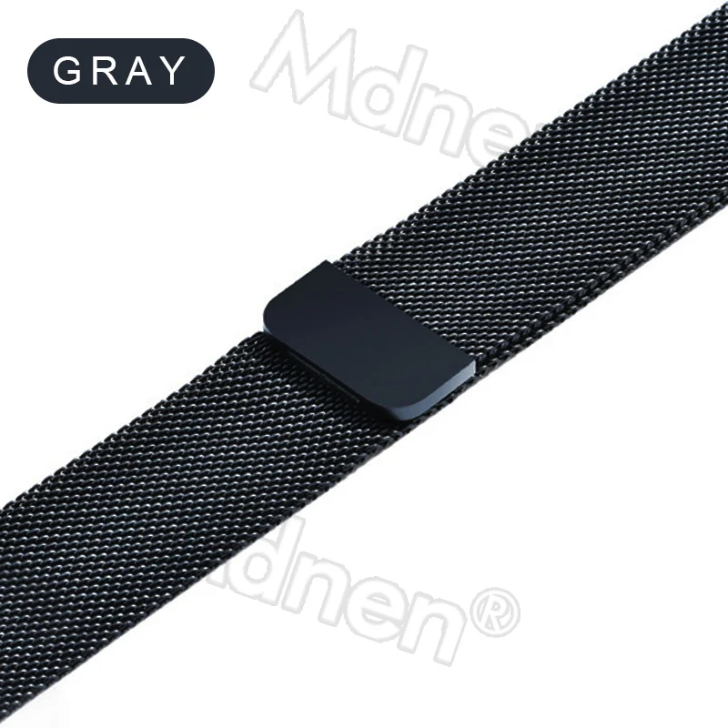 Миланская петля, ремешок для Apple Watch, 42 мм, 38 мм, Iwatch 4, 3, 2, 1, Mdnen, браслет из нержавеющей стали, часы с магнитной пряжкой - Цвет ремешка: gray