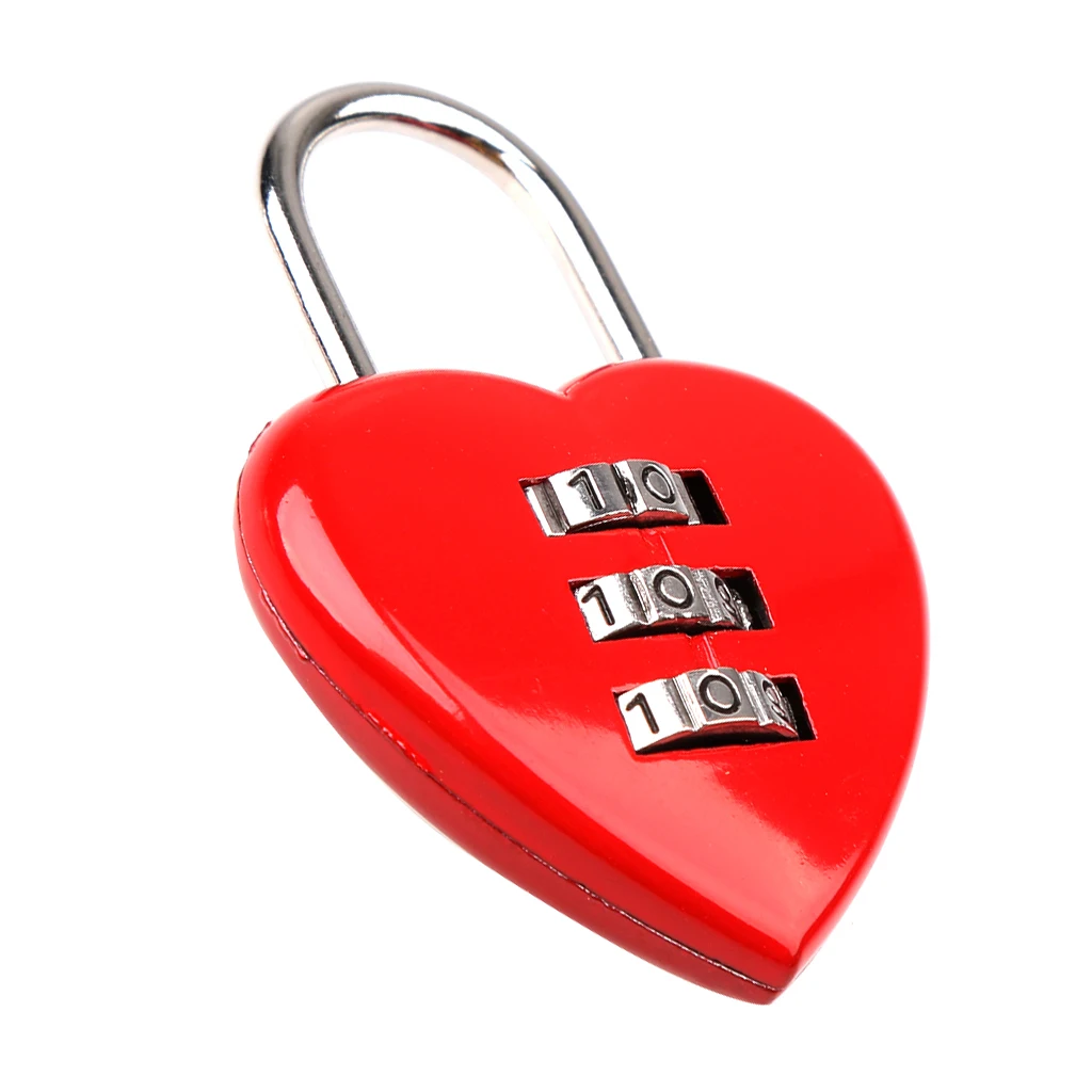 Фото Cute Resettable Combination Padlock Heart Lock 3 Digits Security Luggage Metal Code New Suitcase Password Багаж и сумки Cute Resettable Combination Padlock Heart Lock 3 Digits Security Luggage Metal Code New Suitcase Password Багаж и сумки