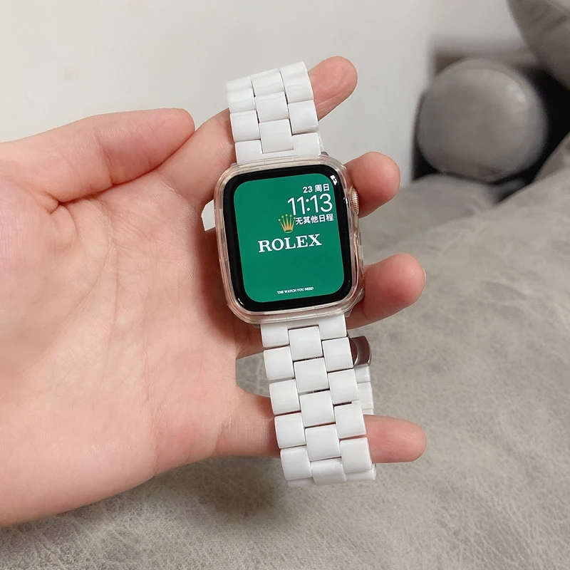 Керамический ремешок для Apple Watch Series 6 SE 5 4 3 iwatch 42 мм 38 металлический браслет с