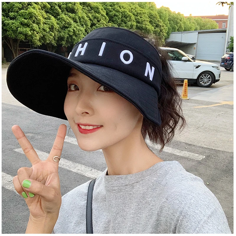 Солнцезащитная шляпа Foux с широкими полями для женщин модный козырек надписью