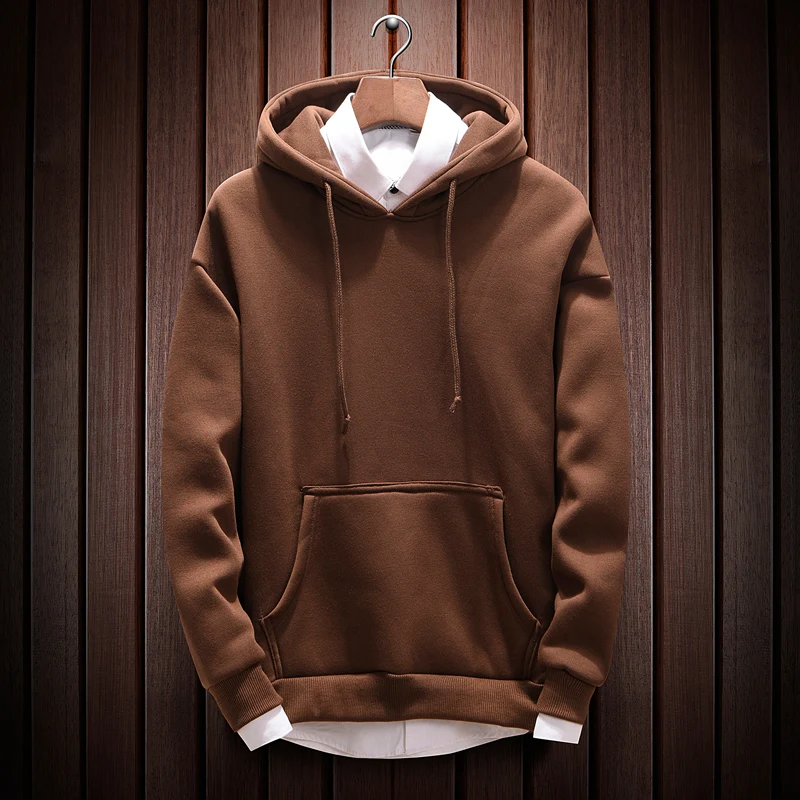 

Mens Hoodies Men 2020 Winter Solid Color Fleece Sweatshirt Japanese Streetwear Harajuku Oversized Fashion Hoodie Men Sweatshirts