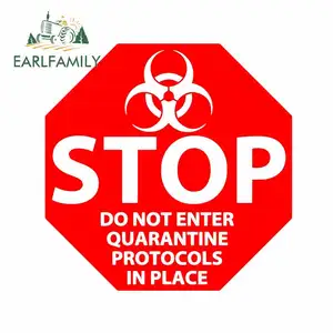 EARLFAMILY, 13 см x 13 см, стоп-авария, карантин, знак JDM, наклейка на автомобиль, мотоцикл, окно, автомобильный бампер, наклейка, водонепроницаемая графика