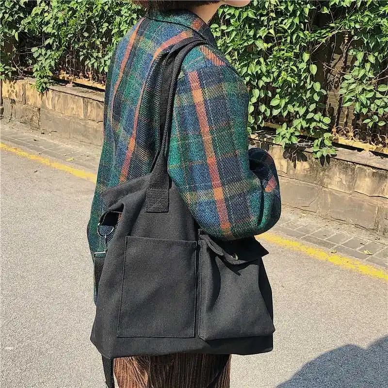 

Canvas Shoulder Bags Environmental Shopping Bag Women Cotton Canvas Fabric Eco Tote Bag Bolso Mujer