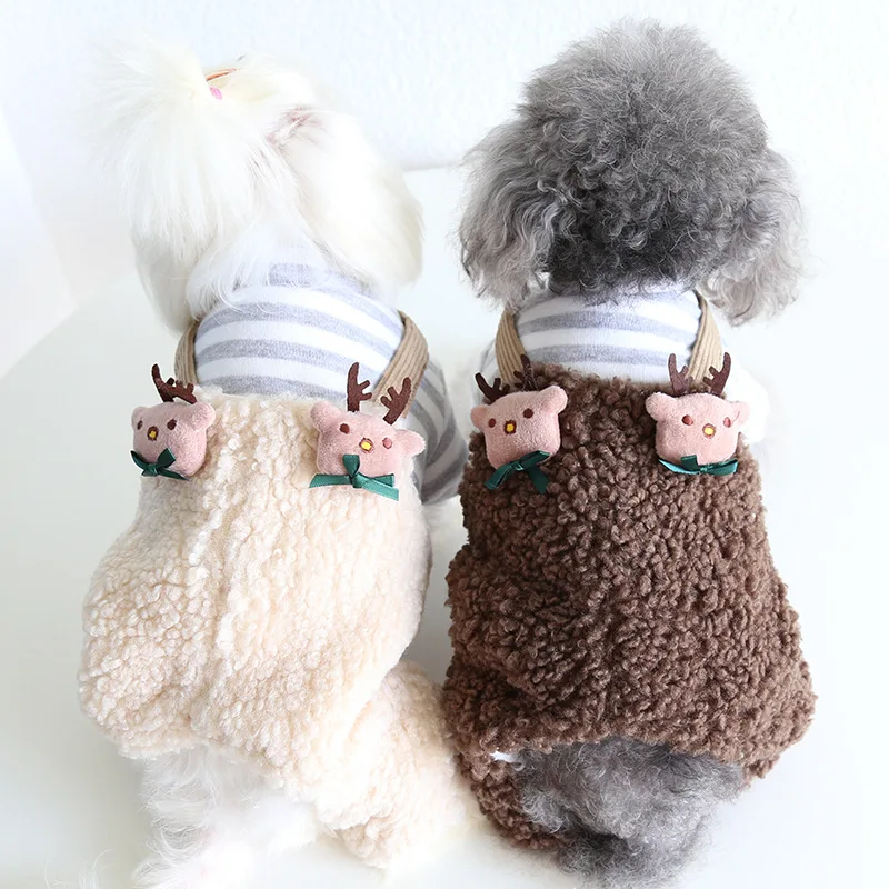 

Winter WarmThicken Pet Clothes Christmas Fawn Cotton Pet Jumpsuit For Small Medium Dogs Puppy Coat Chihuahua Teddy Bichon Outfit