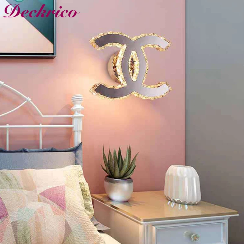 

Nordic Bedside Sconce Luxury Crystal Indoor Lighting Led Wall Light Wall Lamps Sleeping Street Corridor Decorative Bedroom Home