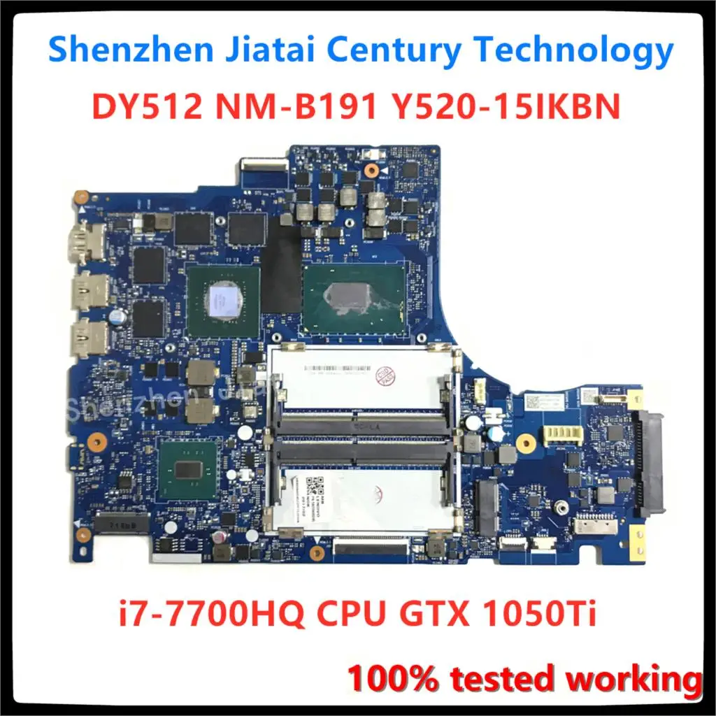 Online DY512 NM-B191 Für Lenovo Legion Y520-15IKBN Motherboard 5B20N00280 I7-7700HQ 2,8 GHz CPU GTX 1050Ti 2G 4G GPU 100% Getestet Arbeits