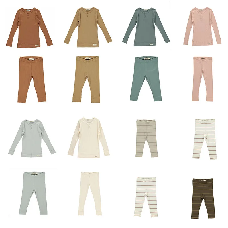 

EnkeliBB High-end modal Cotton Kids Long Sleeve T shirt and Pants Boy Girls Brand Clothes Solid Nice Fabric Children Clothes