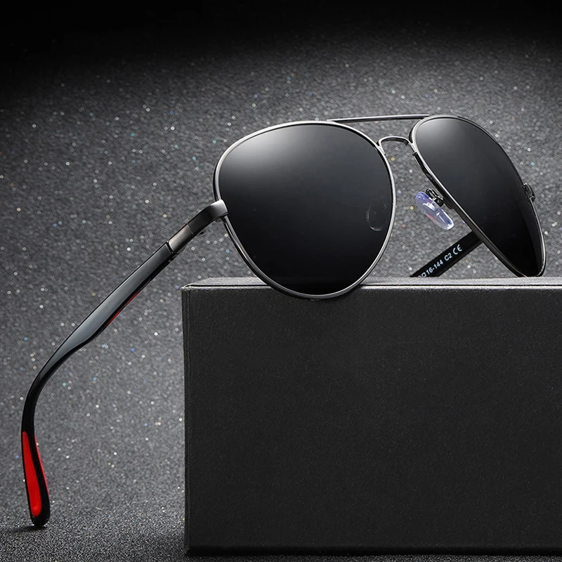 Солнцезащитные очки uv400 Мужские поляризационные модные дизайнерские зеркальные