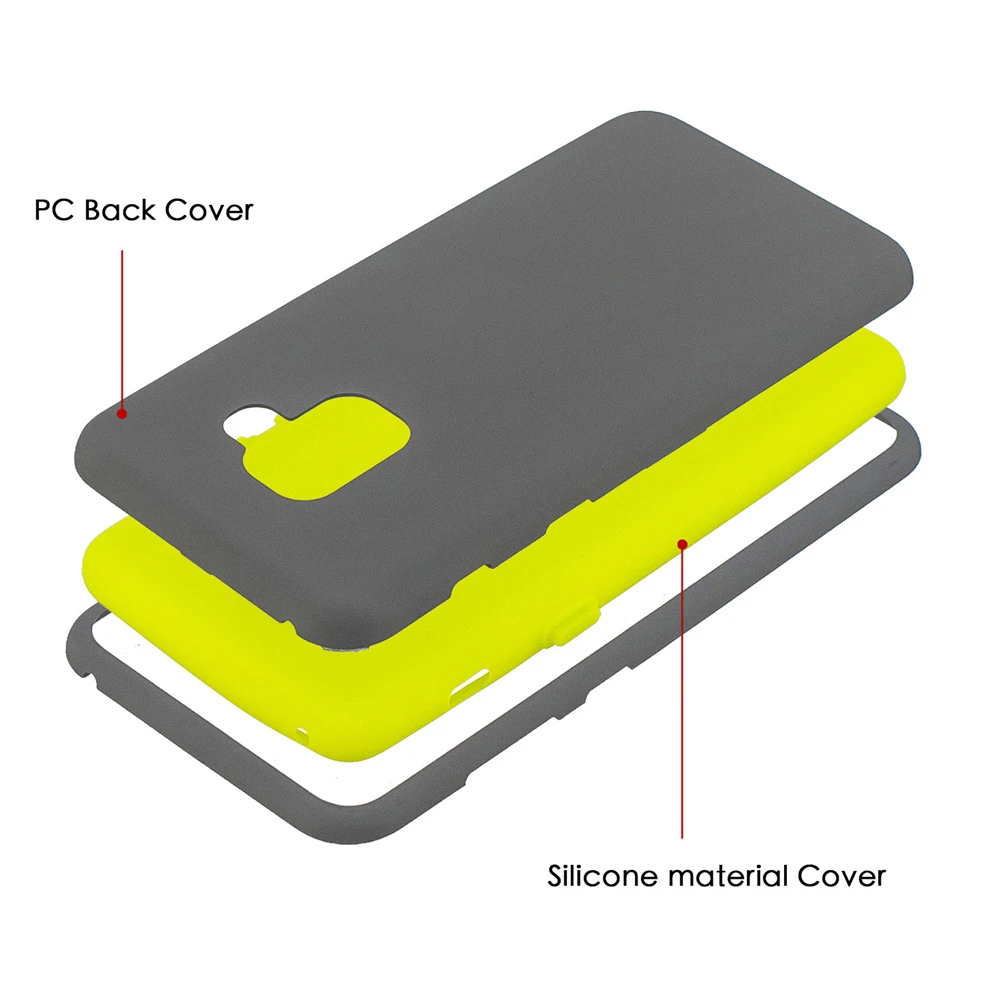 For Samsung Galaxy A8/A8 Plus 2018 A730F Case Silicone PC Slim Fit Dual Layer Phone Back 3 in 1 Shockproof Protective Shell |
