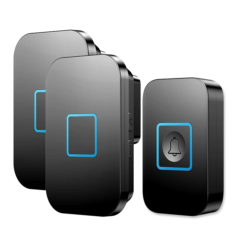 

New Arrival Wireless Waterproof Doorbell 1 2 Button 1 2 3 Receiver 300M Remote Control 60 Chimes Door Bell Smart LED Door Ring