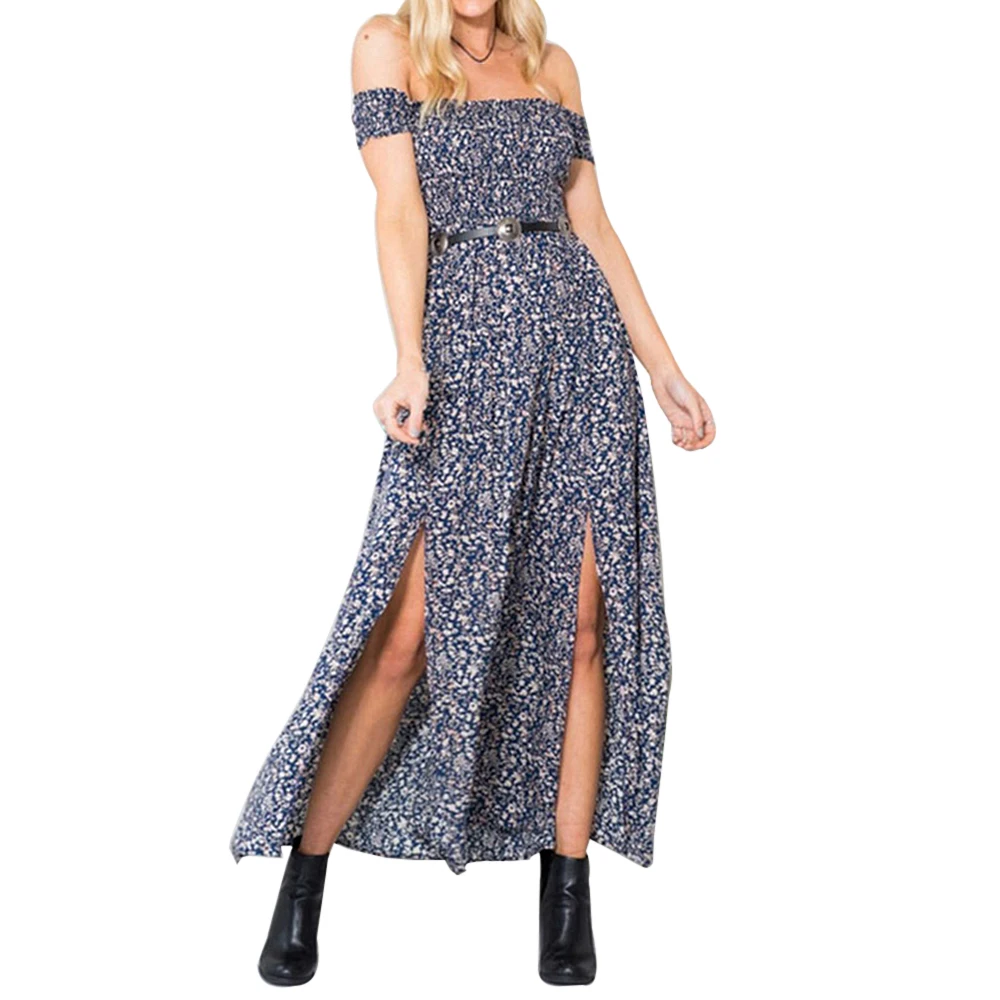 Богемные летние платья 2020 красное цветочное повседневное длинное платье для