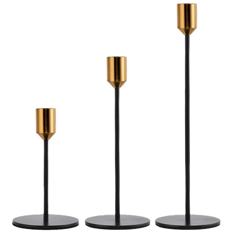 

Candle Holder,Candlestick Holders, Set of 3 Modern Decor Candle Stands for Taper Candles, Fits 3/4 Inch Thick Candles
