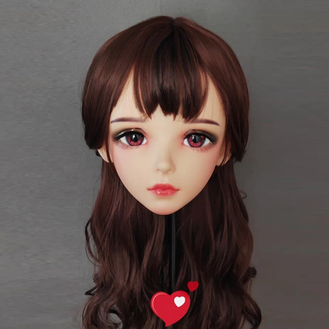 (Wan 03) Девочка милая Смола полуголовы маска кигуруми с BJD глазами Косплей японское