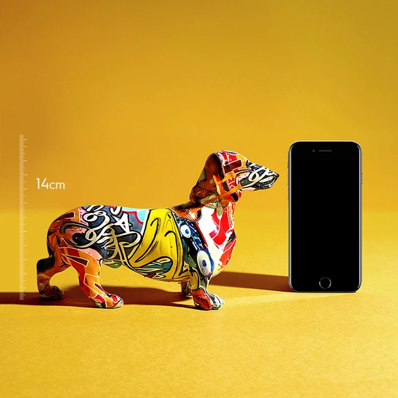 

Simple Modern Creative Color Dachshund Dog Decoration Crafts Home Wine Cabinet Office ornaments Desktop Decor