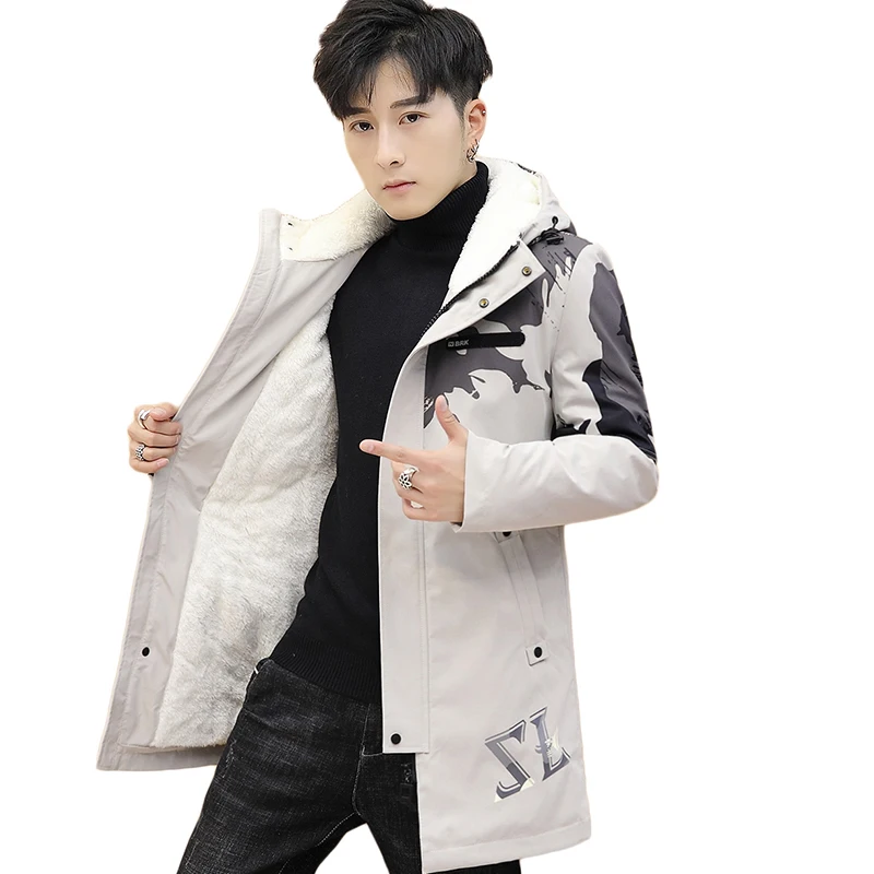Длинные парки зимняя куртка мужская 2018 новая теплая ветрозащитная Повседневная
