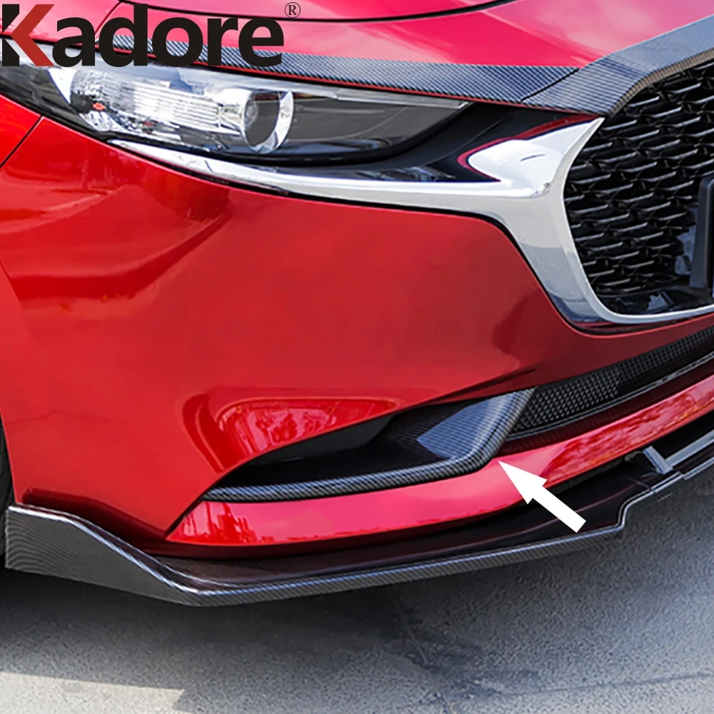 Для Mazda 3 Axela 2019 2020 углеродное волокно передние противотуманные фары светильник