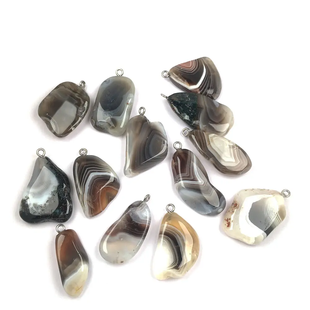 2020 натуральный камень полосатые агаты кулон неправильной формы Подвески для
