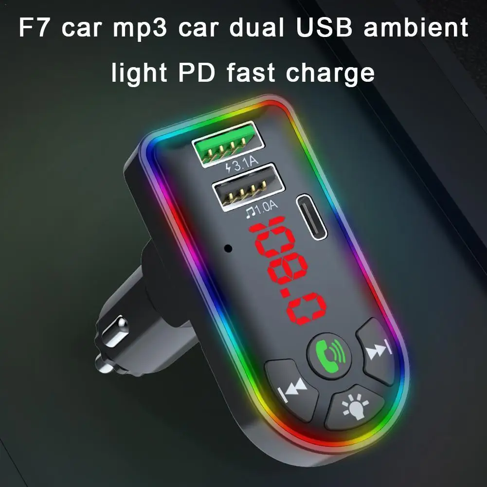 

Автомобильный FM-трансмиттер F7 с поддержкой Bluetooth 5,0 и USB-зарядкой