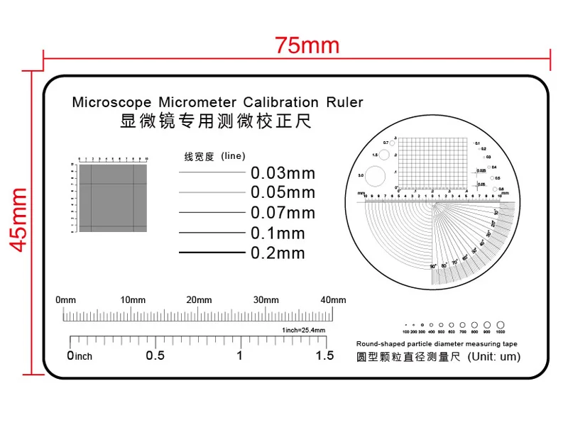 High Precision Film Point Gauge Soft Ruler Microscope Micrometer Calibration Slide Line Width Particle Diameter Measurement | Инструменты