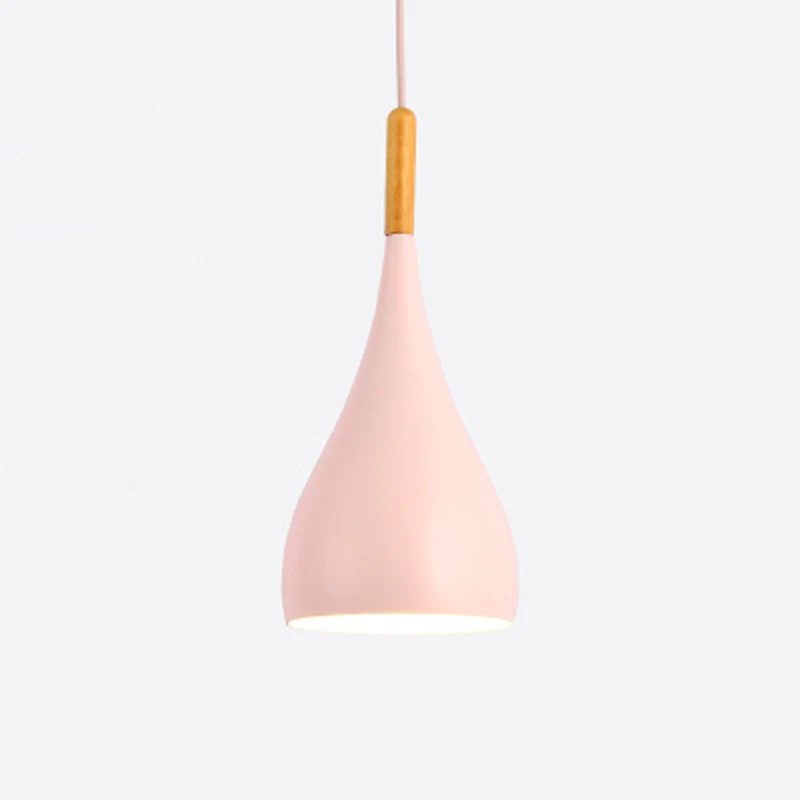 A style pink Разноцветный подвесной светильник с блеском, деревянный подвесной светильник для ресторана, кухонный светильник, современный E27 светодиодный подвесной светильник - Цвет корпуса: A style pink