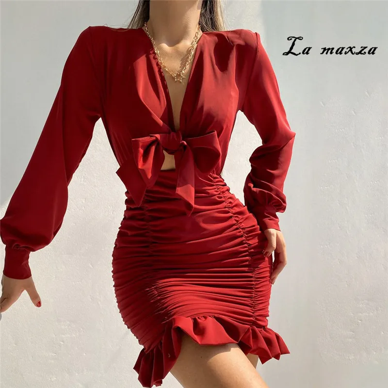 

Облегающие сексуальные мини-платья для женщин 2021 осенняя одежда женское корейское модное платье с длинным рукавом