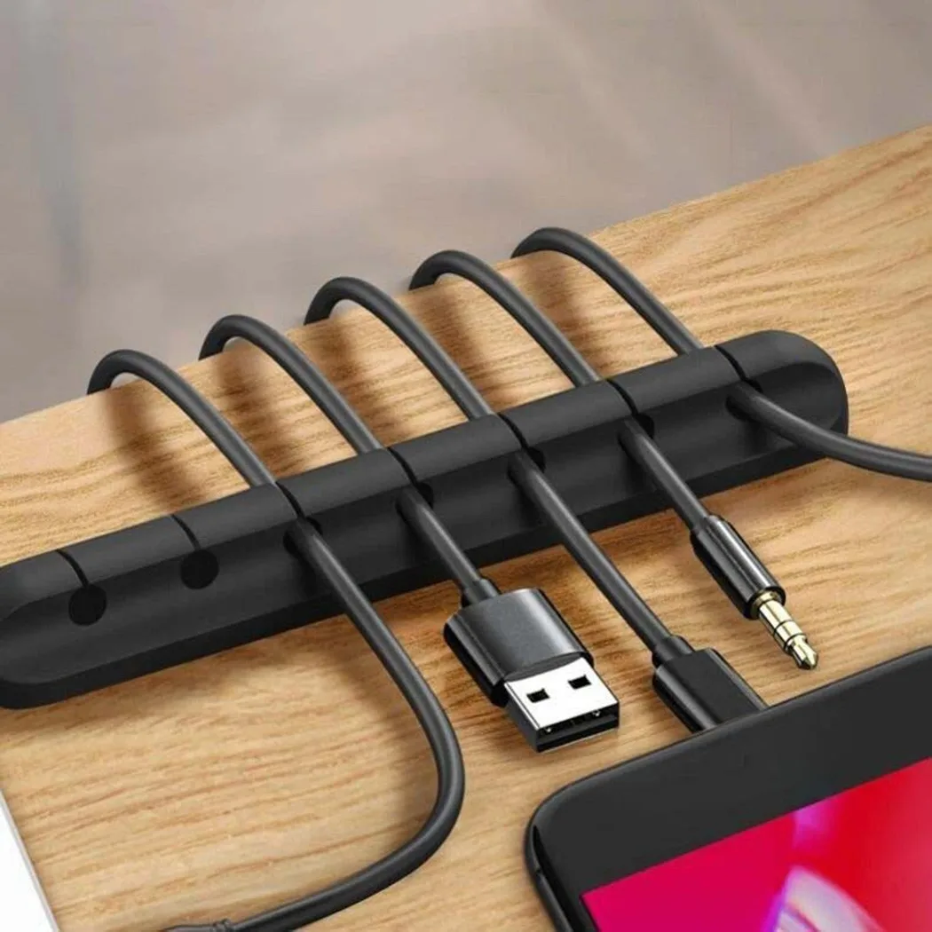 

2Pcs USB Cable Winder Desktop Tidy Clips Cable Holder Mouse Wire Cable Organizer Made Of 100% Silicone, Non-toxic, Non-magnetic