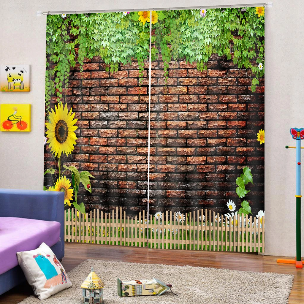 Настраиваемые цветы красные кирпичные стены индивидуальный узор декоративная