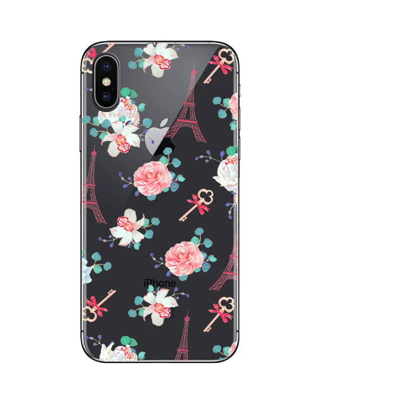 Прозрачный мягкий чехол для телефона с изображением цветов Iphone 11 Pro Max 2019 XI X XS XIR XR 8