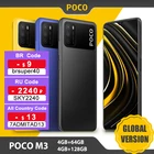 Смартфон глобальная версия POCO M3, 4 ГБ, 64 ГБ128 ГБ, Восьмиядерный процессор Snapdragon 662, тройная камера 48 МП, экран 6,53 дюйма FHD +, Аккумулятор 6000 мАч