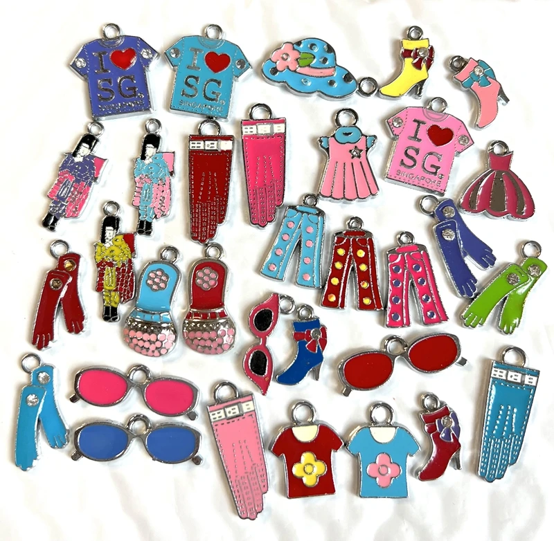 

DIY accessory Alloy, 100pcs/bag Mixed Dresses Hang Pendants Charms DIY 8MM Dog Cat Collar Wristband