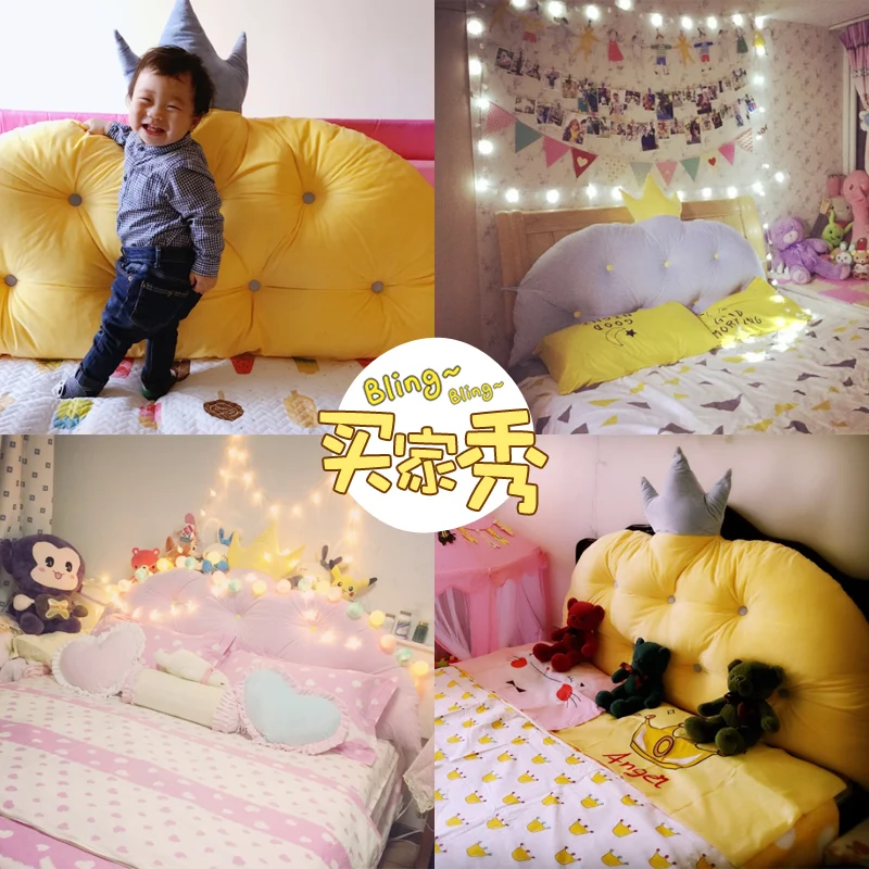 Корейская корона прикроватная Подушка Принцесса Чистая красная Детская большая