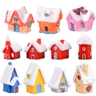 Мини Домашние статуэтки, миниатюрный снеговик, домик, рабочий стол, орнамент в стиле бонсай мини пейзаж Сказочный Сад, Рождественский Декор, модель вилла